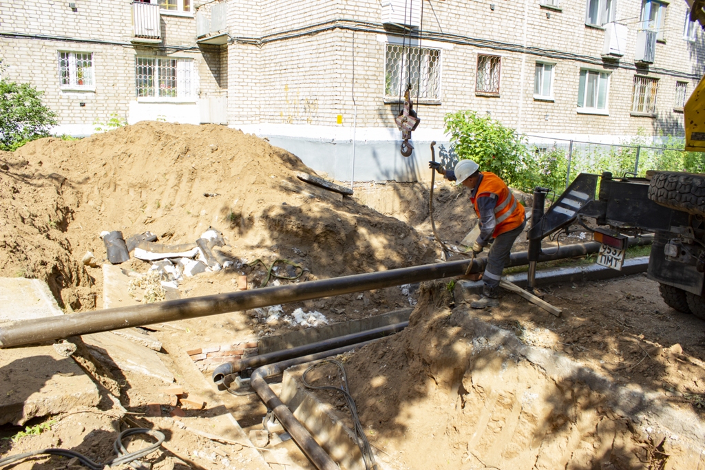 Замена трубопровода по ул. Вокзальная, 57
